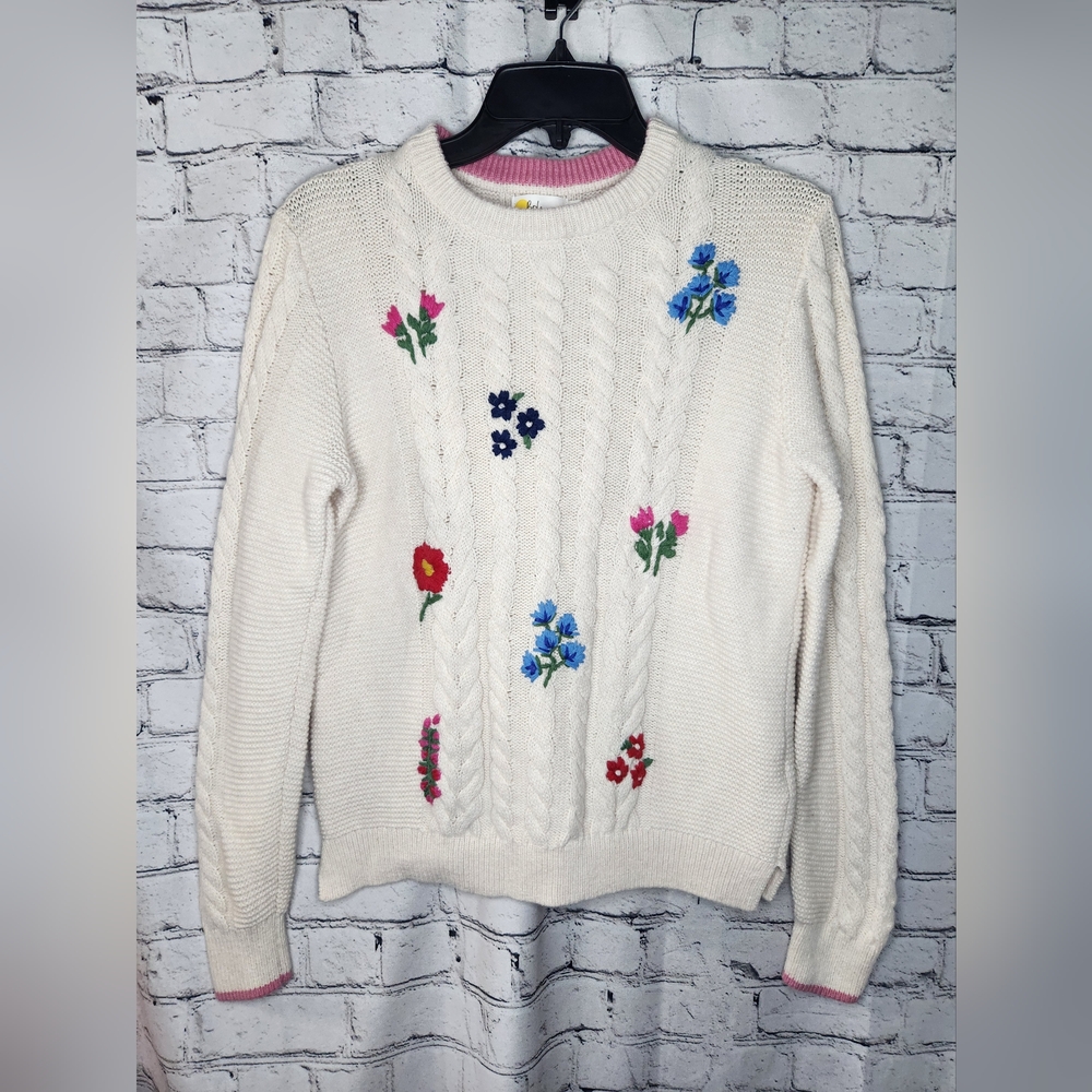 Boden Girl's Biege Knitted Chunky Sweater‎ Size 13Y-14Y